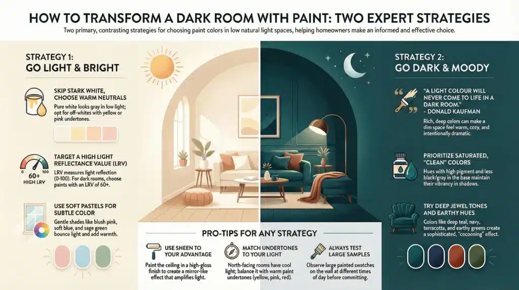 How to Choose Paint Colors to Brighten a Dark Room